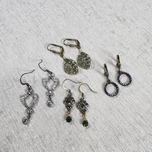 Anne Koplik Designs Earrings Swarovski Crystals Early 2000's Designs Lot Of 4